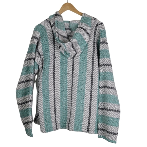 Baja Joe Mexican Hoodie Pastel Mint Small - Picture 3 of 6